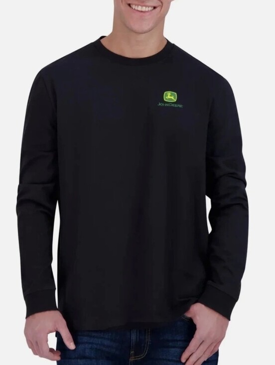 John Deere Other - John Deere Black Long Sleeve Tee with Green Logo, Mens L